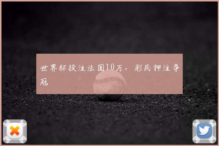 世界杯投注法国10万,彩民押注争冠